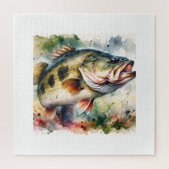 Puzzle Largemouth Bass AREF1601 - Watercolor (Vertical)