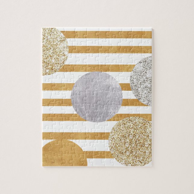 Puzzle l'art de la géométrie, moderne, tendance, or, arge (Vertical)