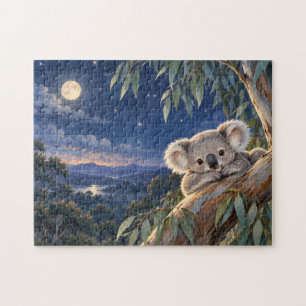 Puzzle L'art de la nature au clair de lune de bébé koala