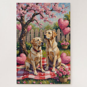Puzzle L'art de la Saint-Valentin pour Labrador Retriever