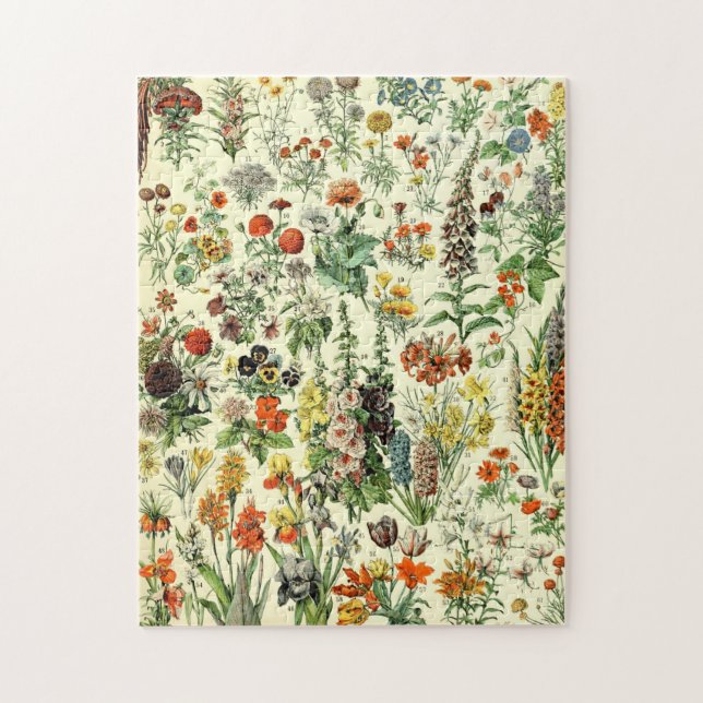 Puzzle L'art de l'ancienne illustration des fleurs Vintag (Vertical)