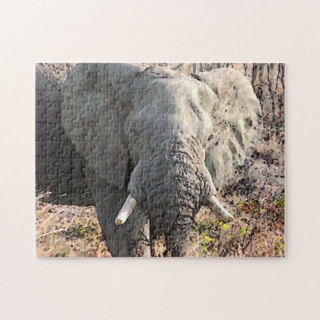Puzzle L'art des animaux sauvages éléphants (Horizontal)