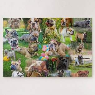 Puzzle L'art des mignons Bulldogs Chiens de collection