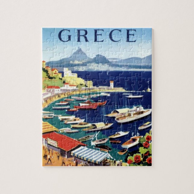 Puzzle L'art d'illustrations de voyage d'Athènes en Grèce (Vertical)