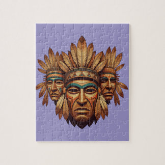 Puzzle L'art du masque tribal hérité - Plumes symboliques