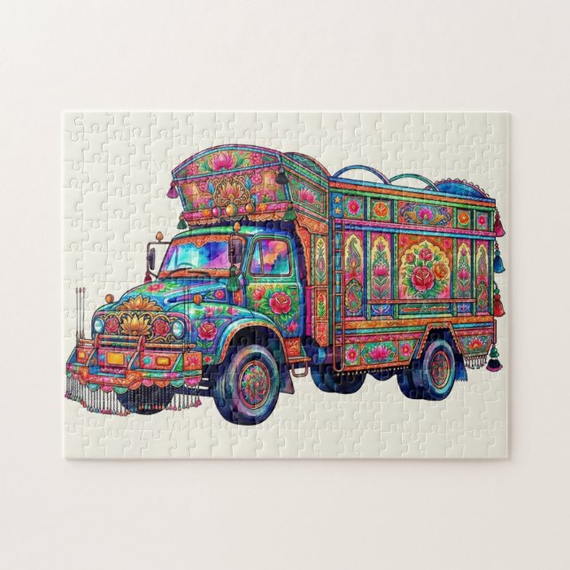 Puzzle L'art esthétique des anciens camions pakistanais D (Horizontal)