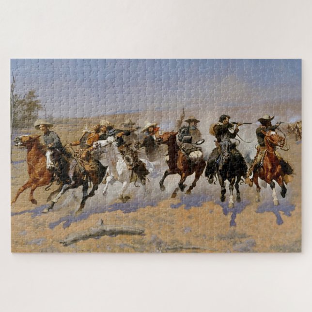 Puzzle L'art occidental de Frederic Remington “Ruée vers  (Horizontal)