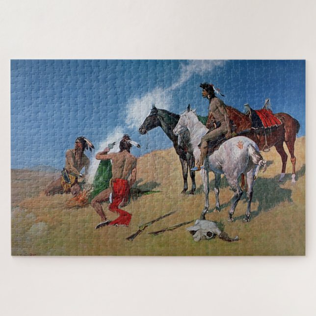 Puzzle L'art occidental de Frederic Remington “Signaux de (Horizontal)