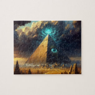 Puzzle L'art pyramidal bleu mystique