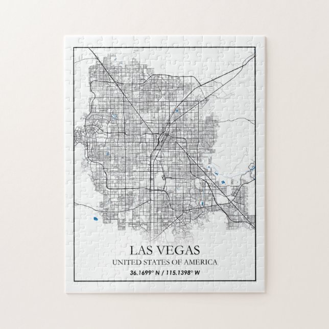 Puzzle Las Vegas Nevada USA Cities Travel City Map (Vertical)