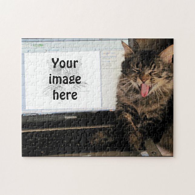 Puzzle Laughing Cat mème Votre image sur l'ordinateur (Horizontal)