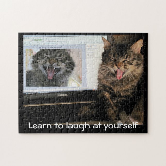 Puzzle Laughing Cat rit de Lui-même (Horizontal)