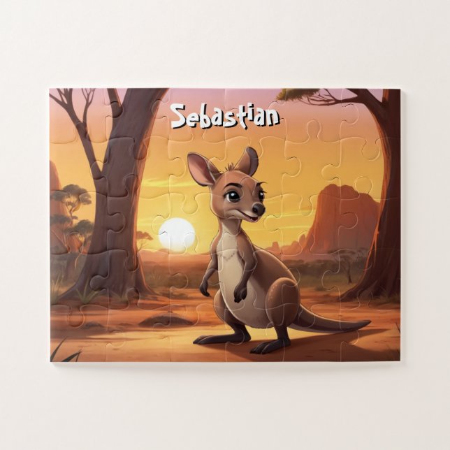 Puzzle L'Australien de Little Kangaroo personnalisé (Horizontal)