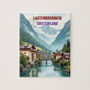 Puzzle Lauterbrunnen Suisse Art de voyage vintage