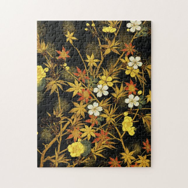 Puzzle L'automne japonais laisse l'art classique antique  (Vertical)