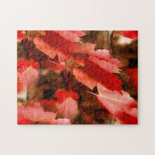 Puzzle L'automne rouge Feuilles d'huile Peinture Nature A