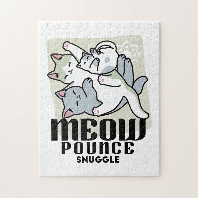 Puzzle Laze Furr Days - Cute Lazy Cats Design (Vertical)