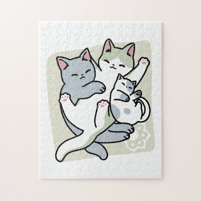 Puzzle Laze Furr Days - Cute Lazy Cats Design (Vertical)