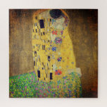 Puzzle Le baiser de Gustav Klimt, détail 1<br><div class="desc">Le Kiss (allemand : Der Kuss) est une peinture à l'huile sur toile avec de la feuille d'or, de l'argent et du platine ajoutés par le peintre symboliste autrichien Gustav Klimt. Il a été peint à un moment donné en 1907 et 1908, au plus fort de ce que les savants...</div>