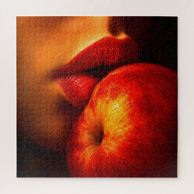 Puzzle Le Baiser de Nectarine – Un Portrait Intime (Vertical)