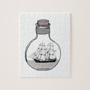 Puzzle Le bateau dans l'ampoule en verre