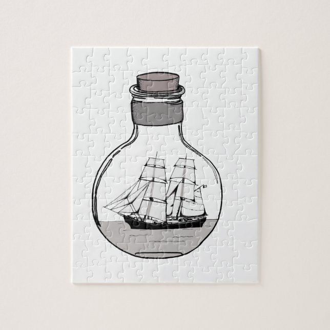 Puzzle Le bateau dans l'ampoule en verre (Vertical)