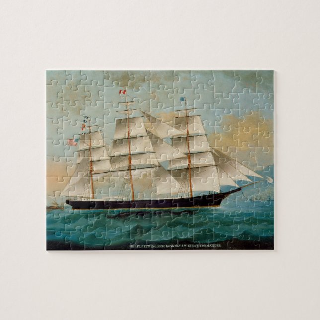 Puzzle Le bateau Fleetwing, baie de Hong Kong (Horizontal)