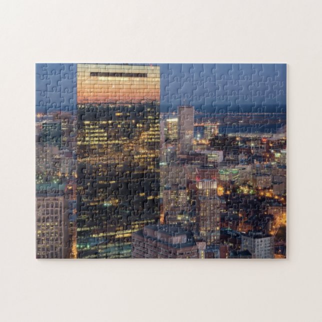 Puzzle Le bâtiment de Boston avec la lumière traîne sur (Horizontal)