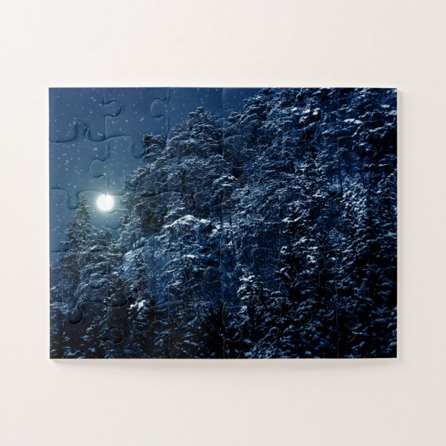 Puzzle Le beau paysage d'hiver avec la neige a couvert (Horizontal)