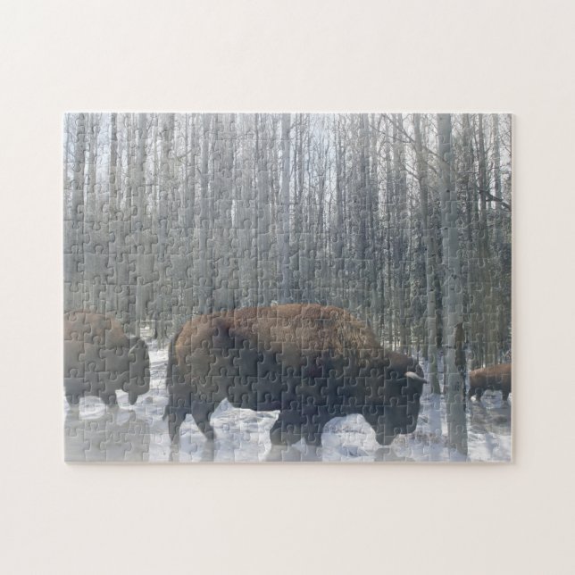 Puzzle Le buffle dans la neige (Horizontal)