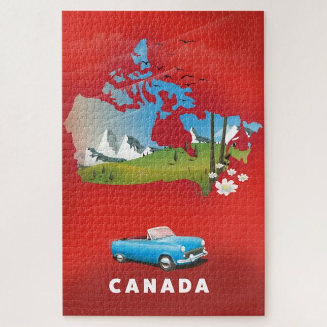 Puzzle Le Canada a illustré les imprimés de voyage. (Vertical)
