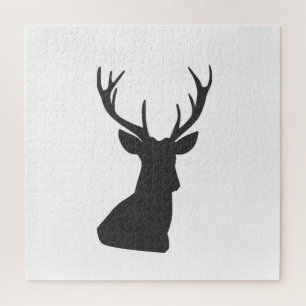 Puzzle Le cerf Silhouette Silhouette animal sauvage Postc
