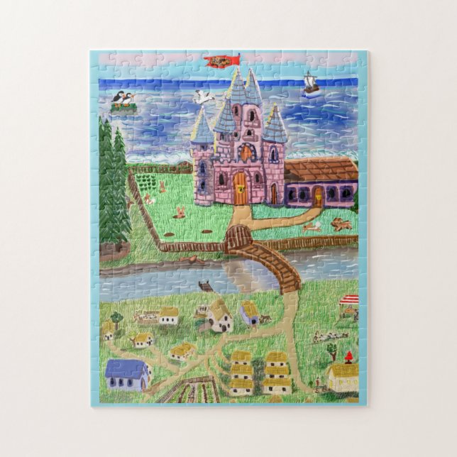 Puzzle Le Château 🏰 Au Bord De La Mer 🌊  (Vertical)