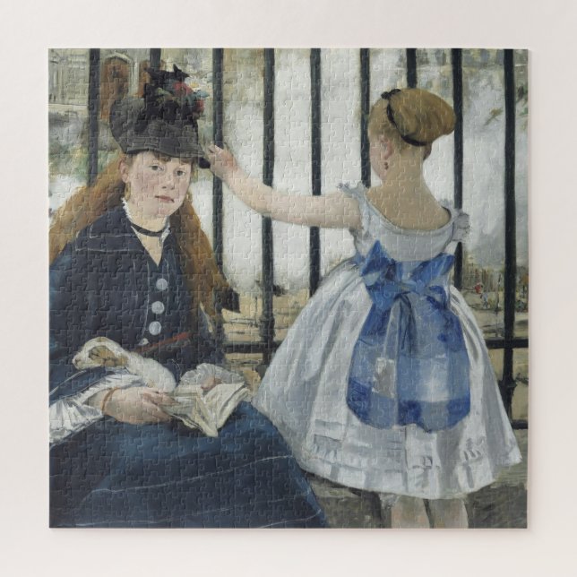 Puzzle Le Chemin de fer - Manet Impressionniste Peinture  (Vertical)