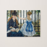 Puzzle Le Chemin de fer par Edouard Manet 1873<br><div class="desc">Le Chemin de fer, connu sous le nom de Gare Saint-Lazare, est un tableau d'Édouard Manet datant de 1873. Le cadre est le paysage urbain de Paris à la fin du XIXe siècle. En utilisant son modèle favori dans sa dernière peinture d'elle, un collègue peintre, Victorine Meurent, également modèle d'Olympia...</div>