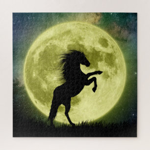 Puzzle Le cheval et la lune jaune