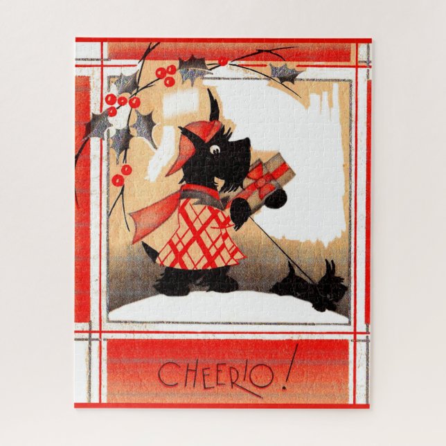 Puzzle Le chien écossais de Noël des années 1930 dit "Che (Vertical)