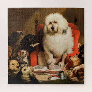 Puzzle Le chien en tant que juge qui délivre la loi devan