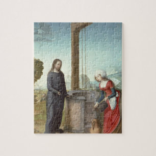 Puzzle Le Christ et la femme de Samaria, c.1500 (huile
