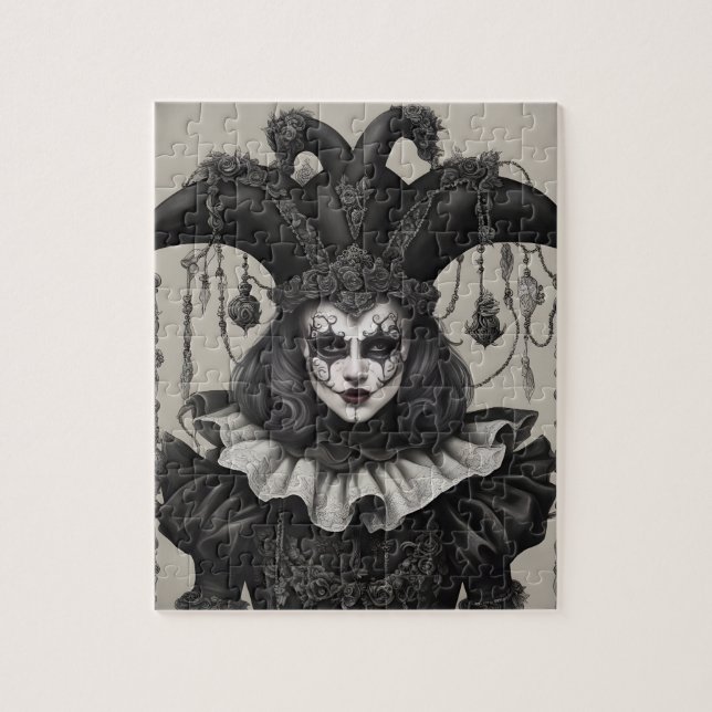 Puzzle Le clown Joker en noir et blanc (Vertical)