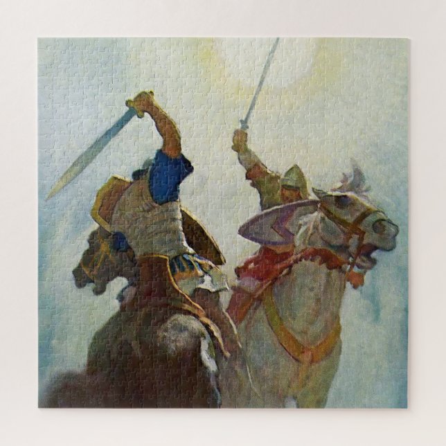 Puzzle « Le combat à l'épée fut féroce » par NC Wyeth (Vertical)