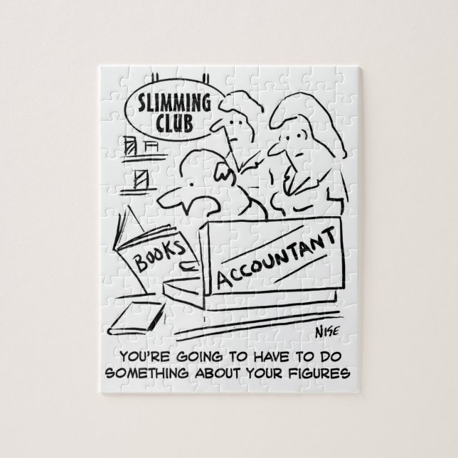 Puzzle Le comptable vérifie les livres dans un club aminc (Vertical)