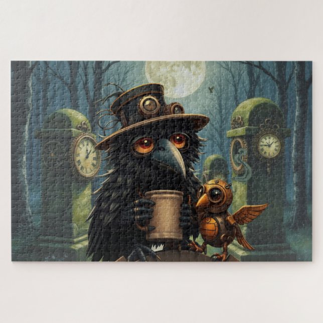 Puzzle Le corbeau alimenté par le café (Horizontal)