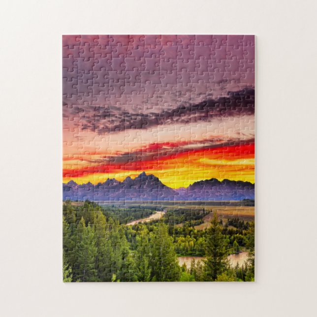Puzzle Le coucher du soleil d'été chez la rivière Snake (Vertical)