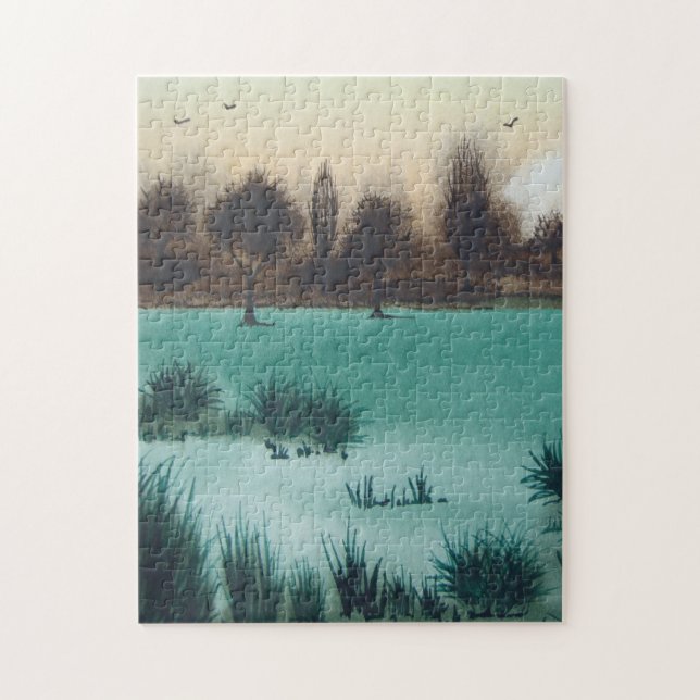 Puzzle le coucher du soleil pittoresque de paysage (Vertical)