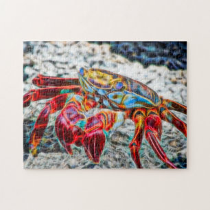 Puzzle Le crabe d'art sur la vie marine du sable