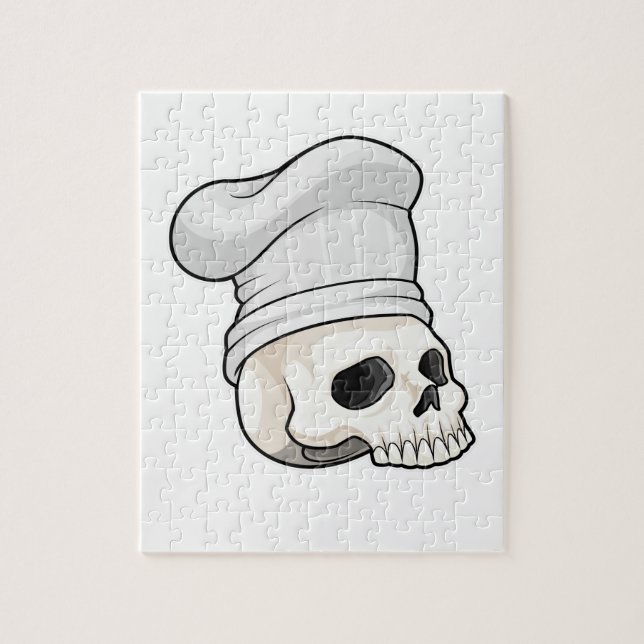 Puzzle Le crâne cuisiné avec le casquette chef (Vertical)