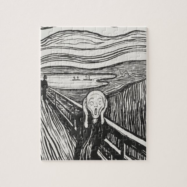 Puzzle Le Cri d'Edvard Munch Noir et Blanc (Vertical)