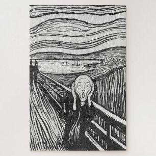 Puzzle Le cri d'Edvard Munch noir et blanc