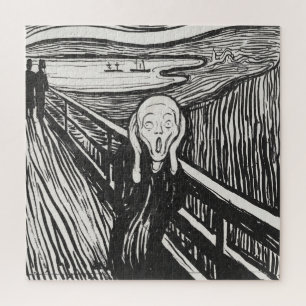 Puzzle Le cri d'Edvard Munch noir et blanc